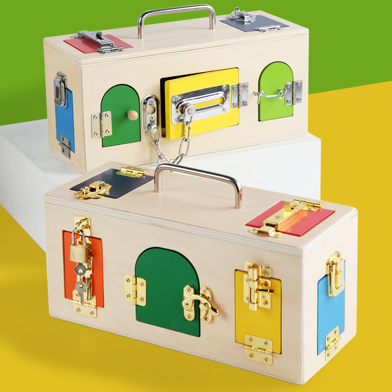 Caja de bloqueo Montessori, ju - Board Game Nature reseña y precio