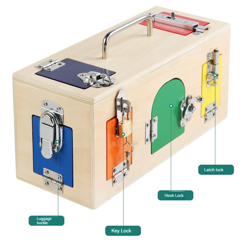 Caja de bloqueo Montessori, ju - Board Game Nature reseña y precio
