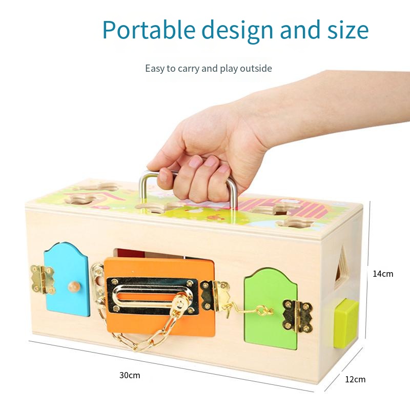 Caja de bloqueo Montessori, ju - Board Game Nature reseña y precio